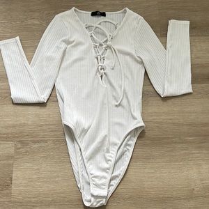 Ribbed low cut bodysuit